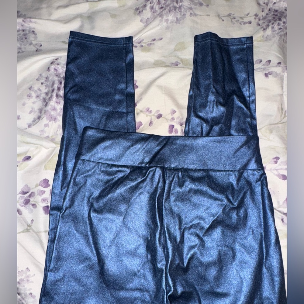 SHEIN Metallic Navy Leggings - Picture 4 of 4